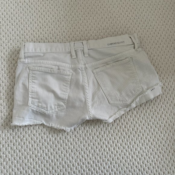 Current/Elliott white denim short shorts - Picture 2 of 3